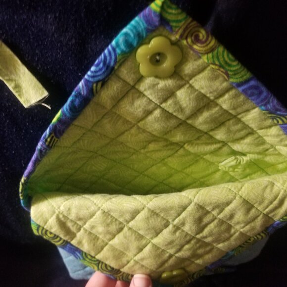 Quirky beauty- a homemade blue & green purse - Picture 8 of 12